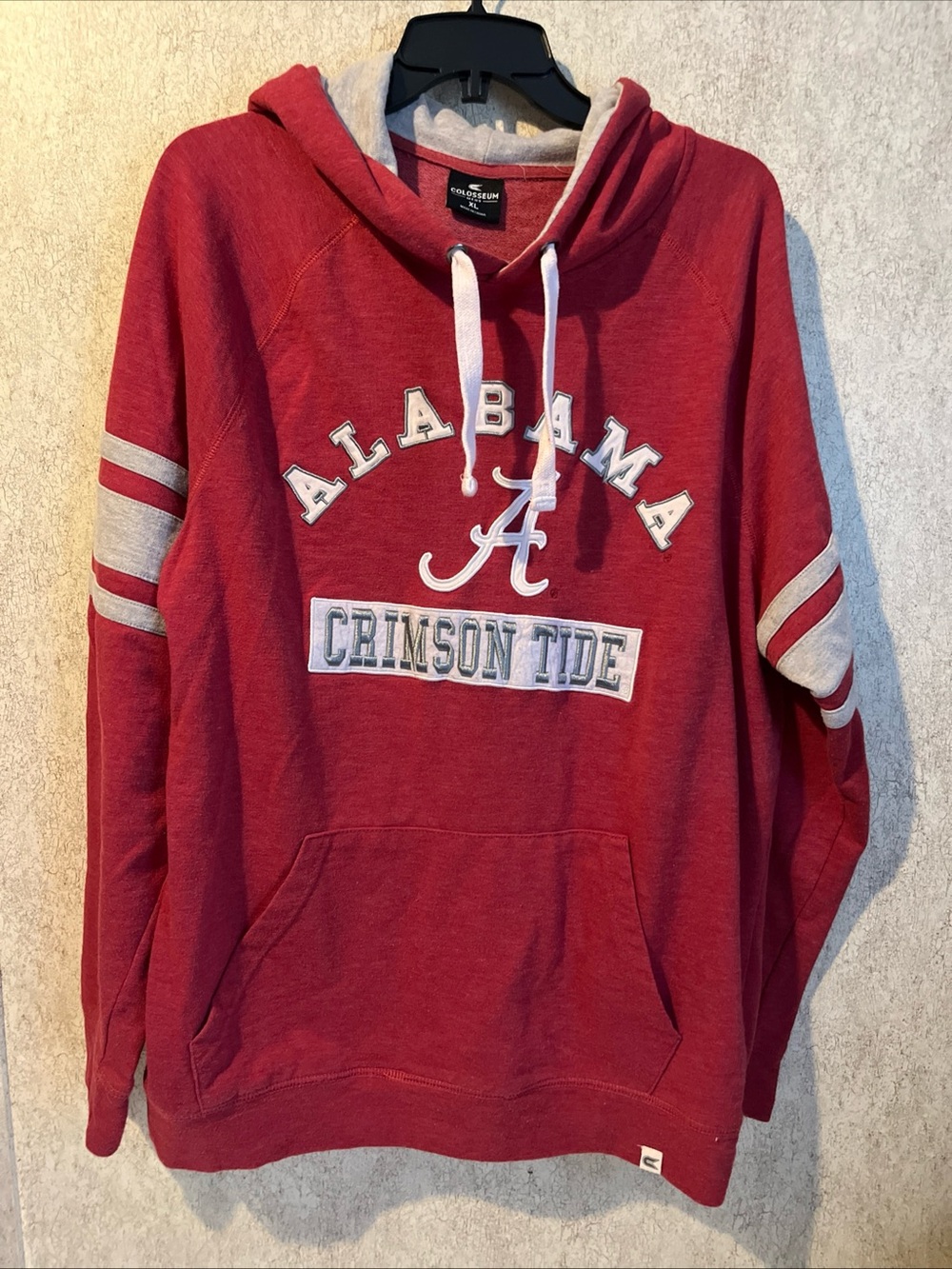 Alabama Crimson Tide Hoodie Red White NCAA Sweatshirt Football Colosseum Mens XL